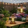 H3d10b3f89c394341b0e8c345fc6f0bf5e Outdoor Travel Led Lantern Solar Lamps Battery Powered Hanging Lamp for Garden Portable Led Abs Camping Lantern
