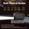 H9308add797044e99a096146c8f94b0b0E USB Rechargeable Aluminum Tactical Flashlight, Green, Purple Beam, White LED, Multi-mode Shooting Accessory