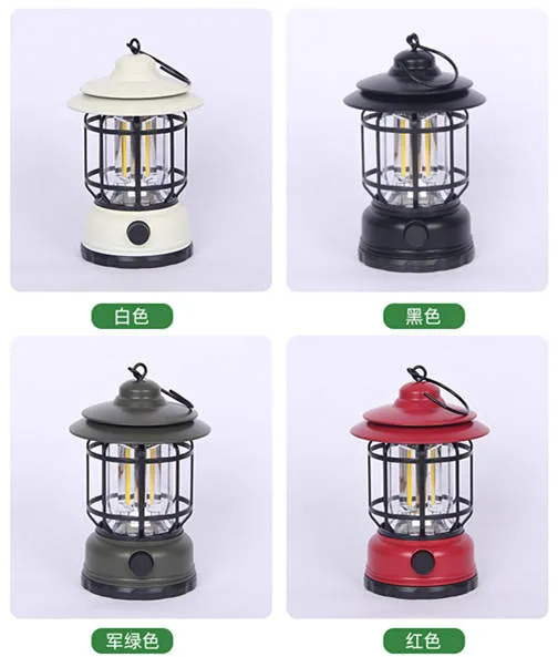 Haad5512313a74aca81697bab0ac7748bB USB Rechargeable Waterproof Camping Light - Retro Outdoor Tent Lamp for Camping & Events