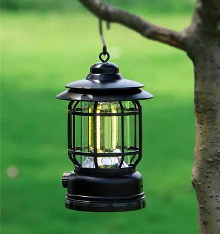Hb7eedcd562684a4ab58fa045abd72c7ck USB Rechargeable Waterproof Camping Light - Retro Outdoor Tent Lamp for Camping & Events