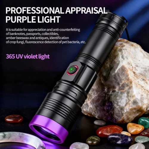 05621b6806559865367d4dd3cb67c1fb New UV365 Black‑Filter Ultraviolet Flashlight, High‑Power Zoomable UV Light for Identification, Detection & Anti‑Counterfeiting
