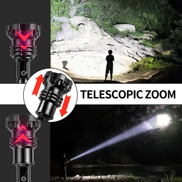 Multi-light-source side-lit, ultra-high-lumen, high-capacity, high-intensity torch
