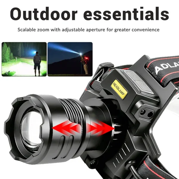 37847def72cab9943e23ae4077c49e68 New white laser headlamp with dual yellow and white light sources, zoom function, adjustable output and a sensor for bright light detection, designed for long-range illumination