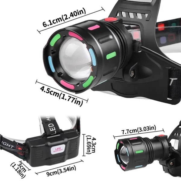 New 30W White Laser Long-Lasting Fluorescent Strip Retractable Zoom Outdoor Fishing Headlamp