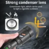 White Laser LED Flashlight, Digital Display Color Fluorescent Dual‑Lens, Ignition Focus Long‑Range Outdoor High‑Power Torch
