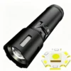 High-output long-range torch with side lights and multifunctional digital battery level display