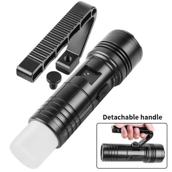 New XHP90+COB Multi‑Source Flashlight, Digital Display High‑Power Detachable Handheld Work Light Multi‑Function Torch