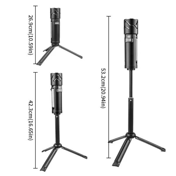 High-output long-range torch with side lights and multifunctional digital battery level display