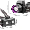New Zoomable UV/Violet Light USB-Rechargeable Digital Display High-Intensity Outdoor Headlamp
