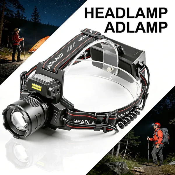 7623142f6058ad9b8ef9130f80d36f31 New white laser headlamp with dual yellow and white light sources, zoom function, adjustable output and a sensor for bright light detection, designed for long-range illumination