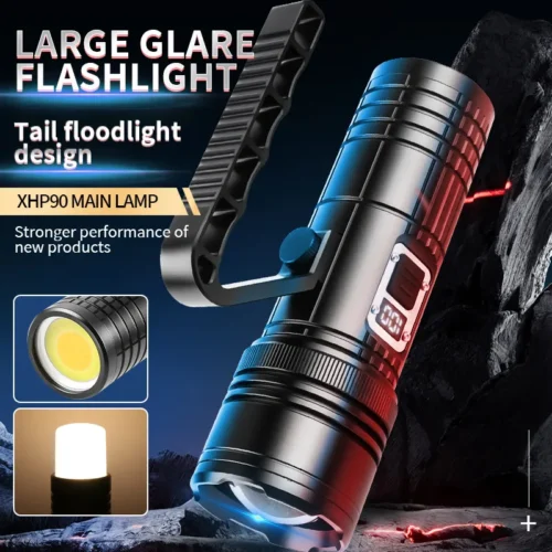 783737c05d499c52747ea217a849a52e New XHP90+COB Multi‑Source Flashlight, Digital Display High‑Power Detachable Handheld Work Light Multi‑Function Torch