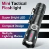 White Laser High‑Power Flashlight, Long‑Range Outdoor Torch With Pen Clip, Translucent Fluorescent Strip, Portable Rechargeable Flashlight
