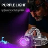 New Zoomable UV/Violet Light USB-Rechargeable Digital Display High-Intensity Outdoor Headlamp