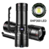 New XHP360 + Rear‑End LED Multi‑Light Source High‑Lumen Handheld Searchlight, High‑Capacity Power‑Output Flashlight