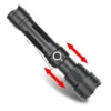 New XPE 4‑Color Tactical High‑Power Flashlight, USB Rechargeable White Red Green UV Light Torch