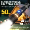 New Arrival 50W LED Super Bright Long‑Range Flashlight With 26800 Battery, Outdoor High‑Power Torch