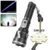 Custom XHP360 High‑Power Flashlight, Digital Power Display With Output, 30W Long‑Range Torch