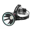 High-intensity head torch with USB charging and inductive charging, aluminium reflector