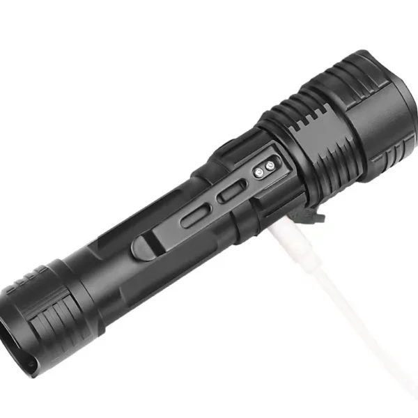 New XPE 4‑Color Tactical High‑Power Flashlight, USB Rechargeable White Red Green UV Light Torch