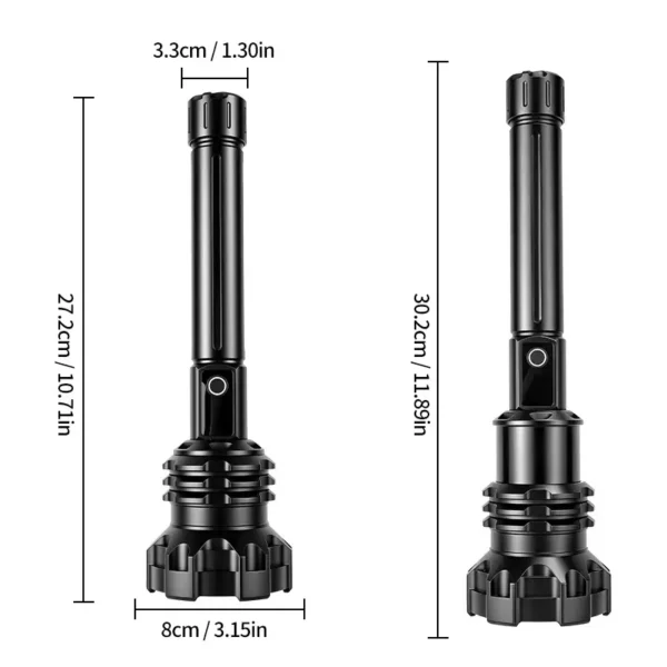 Multi-light-source side-lit, ultra-high-lumen, high-capacity, high-intensity torch