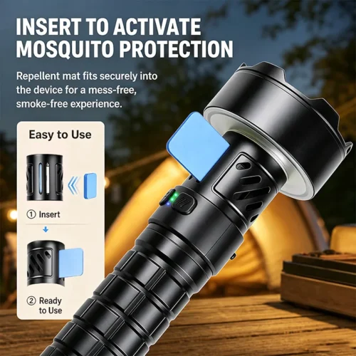 fb9eb74dac0c3672fb3775b8b08ab904 New LED High‑Power Flashlight With Magnet & Tripod, Mosquito Repellent Camping Light, Type‑C Rechargeable COB Ambient Lamp