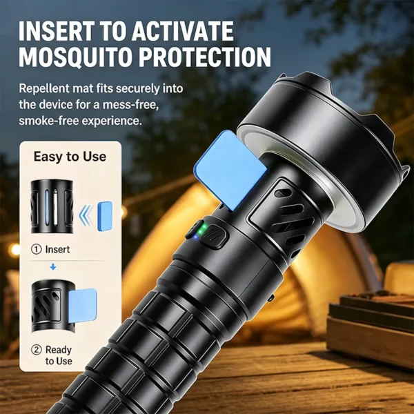 New LED High‑Power Flashlight With Magnet & Tripod, Mosquito Repellent Camping Light, Type‑C Rechargeable COB Ambient Lamp