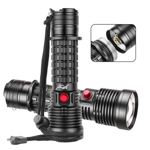 新品30W白光+黄光潜水 远射手电筒