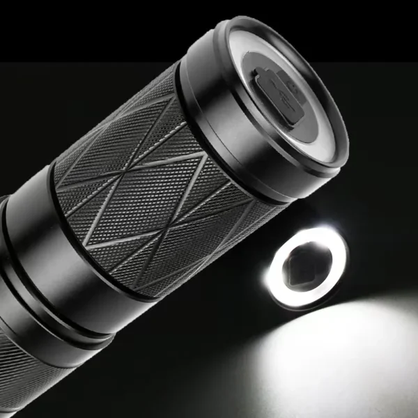 White Laser Long-Range High-Intensity Torch XHP90 with LED at the Tail – Outdoor High-Intensity Mini Powerhouse