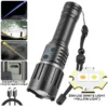 New ultra-bright dual-light-source white laser dual-head Type-C input/output dual-switch long-range high-intensity torch