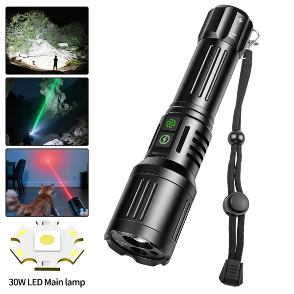 2a0e269e7718473324663cdabfc84ff7 New Ultra-Bright Spot-Focus White Laser Long-Range Torch; Red Laser Torch; Green Laser Torch