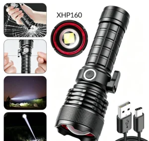 2afa880fb7029c8ccb2b1ebc74a63cf7 New XHP160 Ultra-Bright Spot-Beam Torch: Type-C Rechargeable High-Intensity Torch with Window-Breaking Hammer – Multifunctional Torch