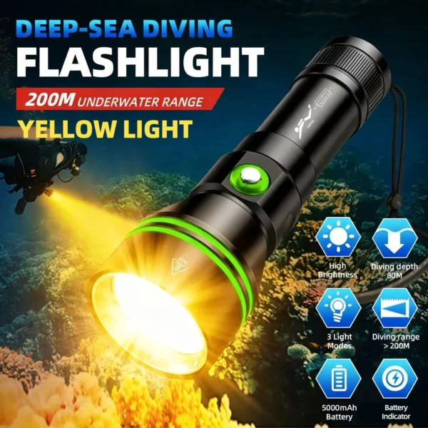 2ff9dfee10540b7fc220a0c75eb20684 New P70.2 Diving Torch: High-intensity, long-range LED torch for beachcombing, night diving and emergency underwater lighting
