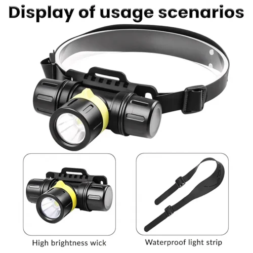 31f0b1fbafd954a03e645381b7d42c32 New XHP70 Diving Headlamp with Independent Digital Display, Rechargeable Battery Compartment and Water-Resistant Design – Professional High-Intensity Diving Headlamp for Both Land and Water Use