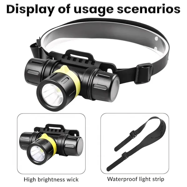 31f0b1fbafd954a03e645381b7d42c32 New XHP70 Diving Headlamp with Independent Digital Display, Rechargeable Battery Compartment and Water-Resistant Design – Professional High-Intensity Diving Headlamp for Both Land and Water Use