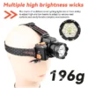New model white laser, yellow-white-blue-white dual-light source zoomable LED sensor headlamp with high-beam memory function