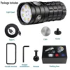 New Model Diving Light: Multi-Source White, Red, Blue and Purple Light Lens Photography Torch – USB Multi-Function