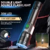 5f4f4758649c208418fcbf963b8f49a4 New White Laser LED Torch with Digital Display, Type-C Charging, COB Side Light, Red and White High-Intensity Light