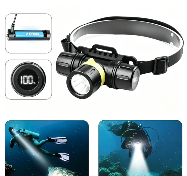 60b7383982e66c732d003b13d02af1cb New XHP70 Diving Headlamp with Independent Digital Display, Rechargeable Battery Compartment and Water-Resistant Design – Professional High-Intensity Diving Headlamp for Both Land and Water Use