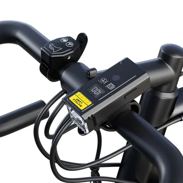 63b20ae063d1166ef734c71213a51c84 New Smart Light-Sensing Bicycle Light for Night-Time Use: Remote-Controlled with Horn, Digital Display and USB Charging