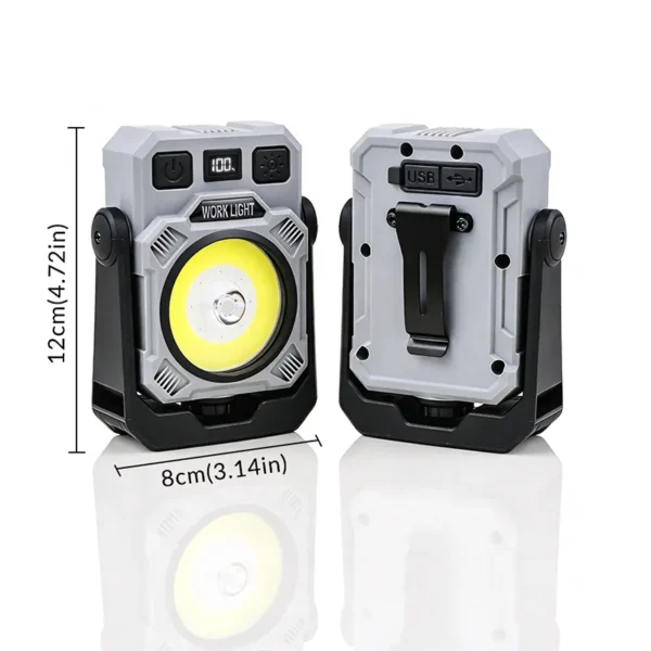 Multifunctional LED Work Light Strip with Hook, Magnet and Rotating Head for Outdoor Camping