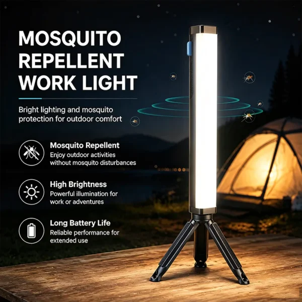 710acf140b236e63ab31a7ed11f5ff11 New Long COB Mosquito-Repellent Camping Lamp, Digital Display COB Mood Camping Lamp, Mosquito-Repellent, Maintenance and Work Light