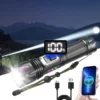 New digital-display white laser torch with a light-transmitting fluorescent strip, delivering a powerful beam for long-range use