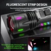 New digital-display white laser torch with a light-transmitting fluorescent strip, delivering a powerful beam for long-range use