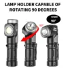 New White and Yellow Corner Torch: 90° Rotating, Magnetic Attachment, Pen Clip, Portable High-Intensity LED Multifunctional Headlamp