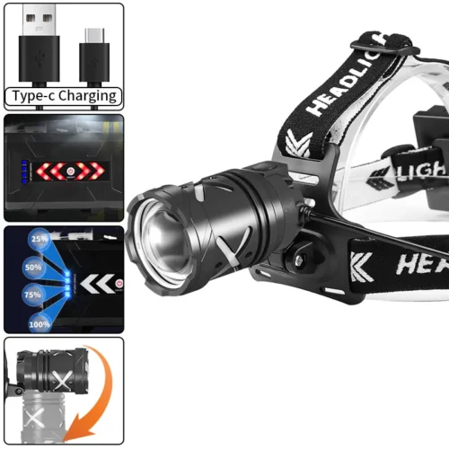 9c23a6b0cb4b468690dfc53223aae8d9 New High-Intensity LED Long-Range Rechargeable High-Brightness Zoomable Adjustable Headlamp