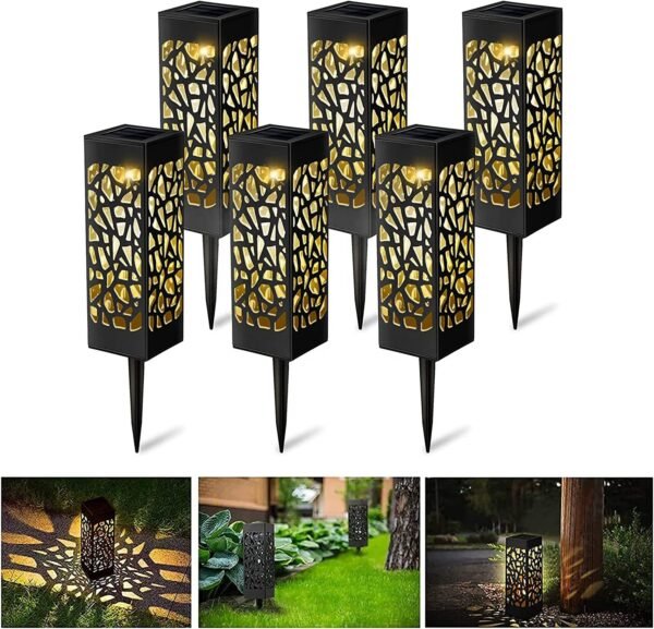 Solar Powered Outside Decoration Waterproof Garden Landscape LED Solar Stake Spike Walkway Pathway Light for Patio Courtyard