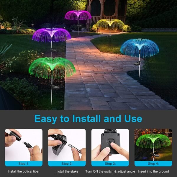 H30b9cb9220b6431e8b8e882a920daa0aO Solar Waterproof Fiber Optic Jellyfish Led Lights Plug-in Lawn Garden Decorative Lights