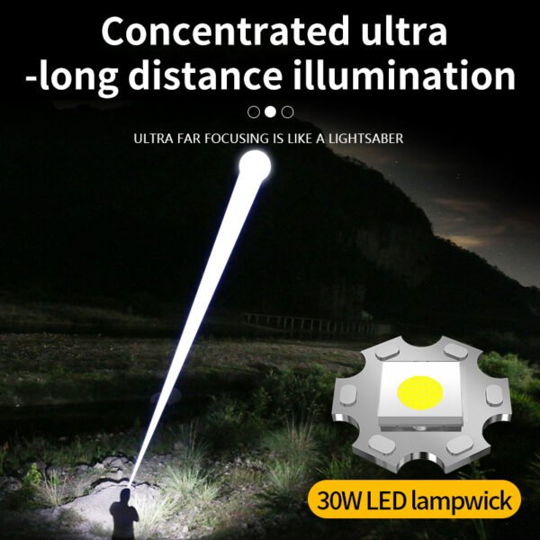 H3c44263295e148759482c3c11d5dfaf3P.jpg White Led Light Super Power Long Distance Flashlight Shot 1000 Meter Use 26650 Battery Type C Rechargeable Tactical Flashlight