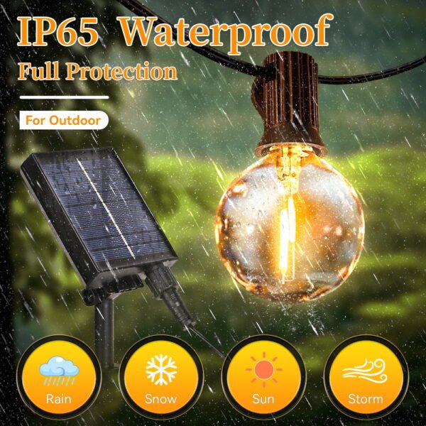H3d218b60de754f53ab796f6f468765abV G40 Solar String Light IP65 Waterproof Remote Control LED Solar Garden Lights Outdoor for Wedding Patio Garland Decor zhengjie