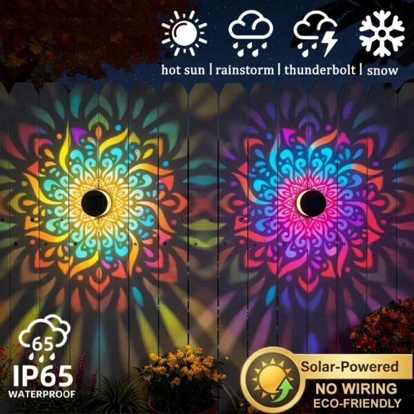 7color Solar Datura Lights Garden Decoration Christmas Halloween Party Courtyard Decoration Solar Garden Wall Light